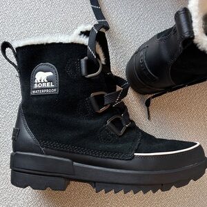 Sorel Black and White Winter Boots